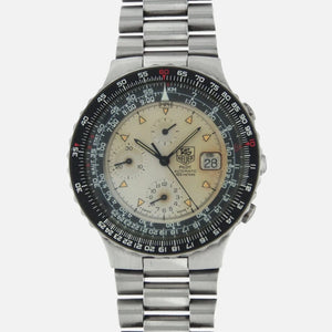1980s Vintage and Pre Owned Tag Heuer reference 130.006Pilot Chronograph Professional Watch Watches Automatic in stainless steel in great condition for sale on Vintage Watch Leader | Professional Dealer with free shipping