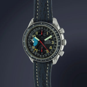 1990s Vintage Omega Speedmaster Schumacher MK40 Day-Date Ref. 3820.53.26 Triple Date Calendar Ref 175.0084 375.0084 Vintage Watch Leader