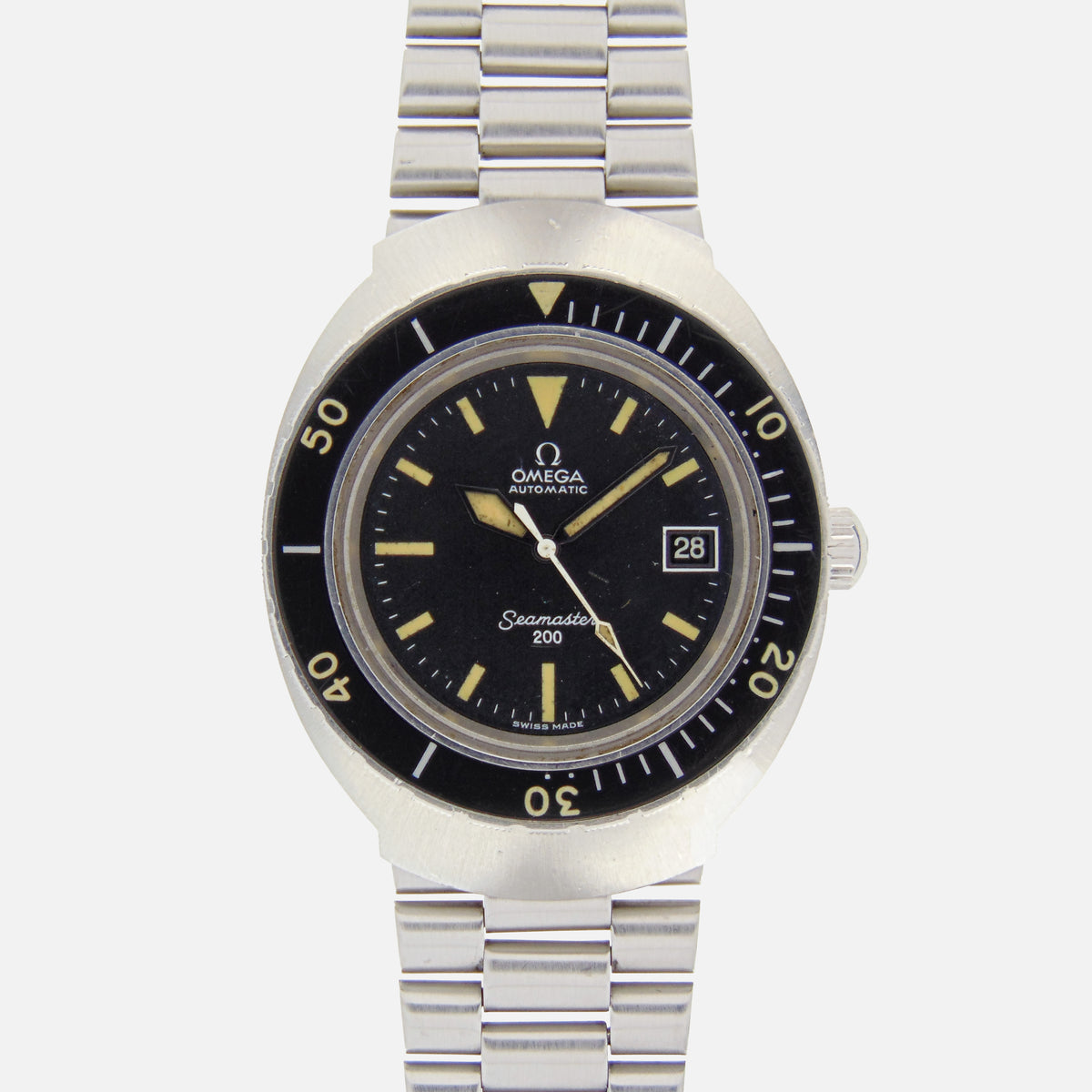 1971 1970s Vintage Omega Seamaster 200 Ref. 166.091 &quot;Mini Ploprof&quot; Pilot - Vintage Watch Leader