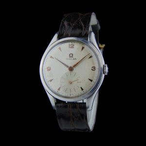 Omega - Ref. 2505 A very fine, oversize and stainless steel wristwatch with box - Vintage Watch Leader